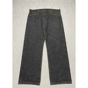Levi's 501 Original Fit Black Denim Jeans Button Fly Men's 38x30